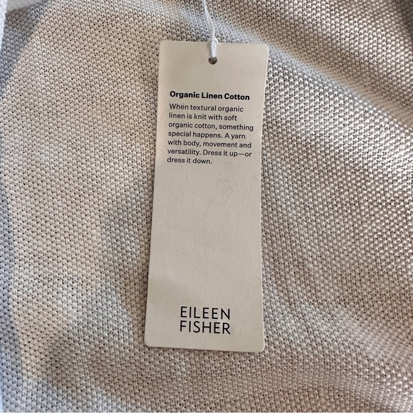 NWT EILEEN FISHER Organic Linen Cotton Long Cardigan White (M) - Picture 8 of 11
